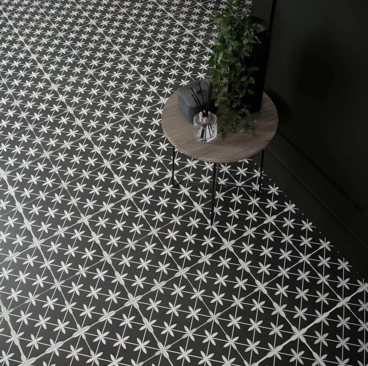 Wicker Black Floor and Wall Tile 450x450mm Luxury Tiles UK