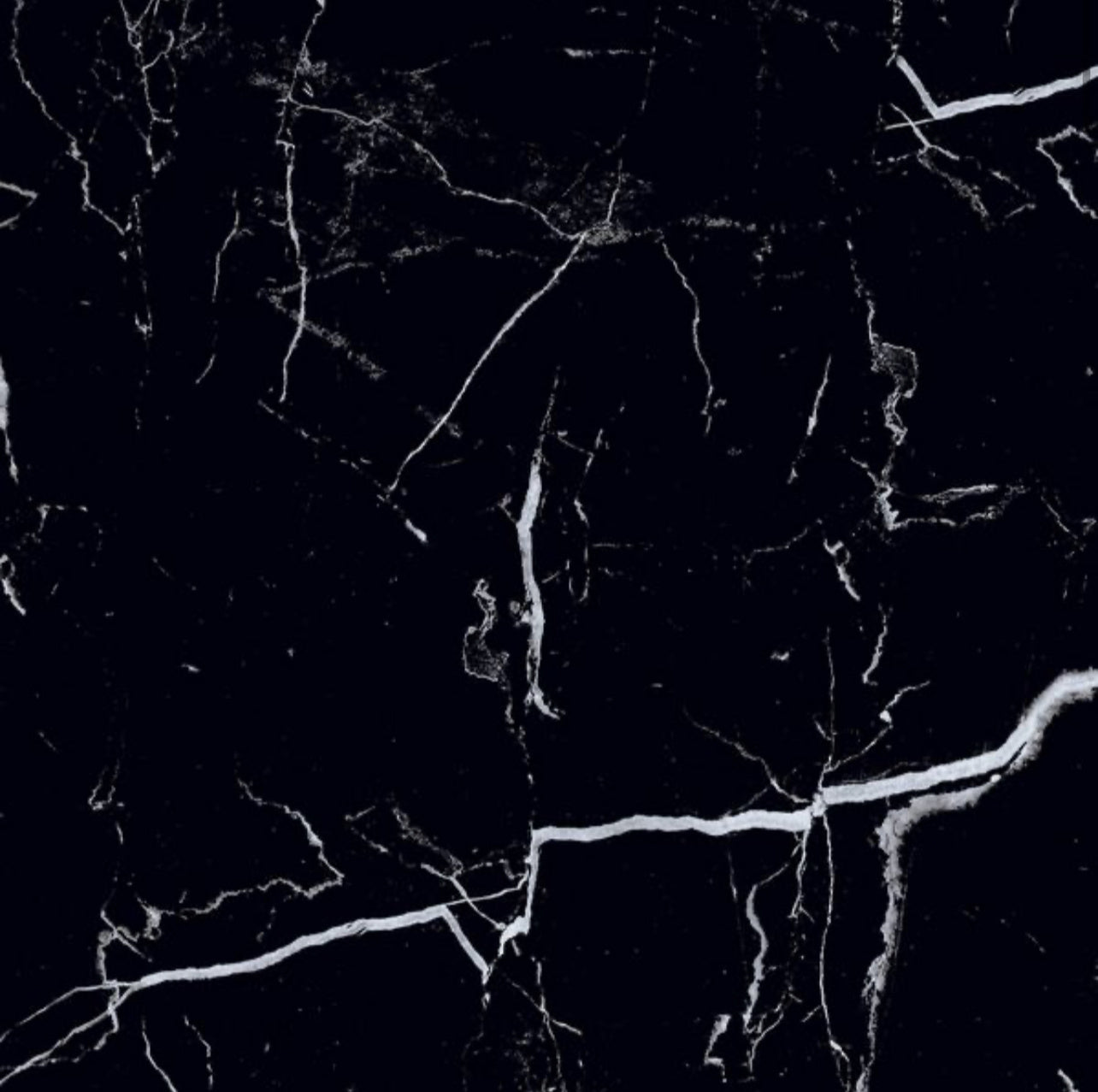 Nero Marquina Polished Marble Effect 600x600mm Porcelain Tile - Luxury Tiles UK