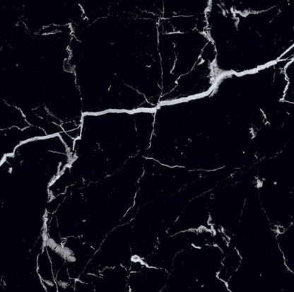 Nero Marquina Polished Marble Effect 600x600mm Porcelain Tile