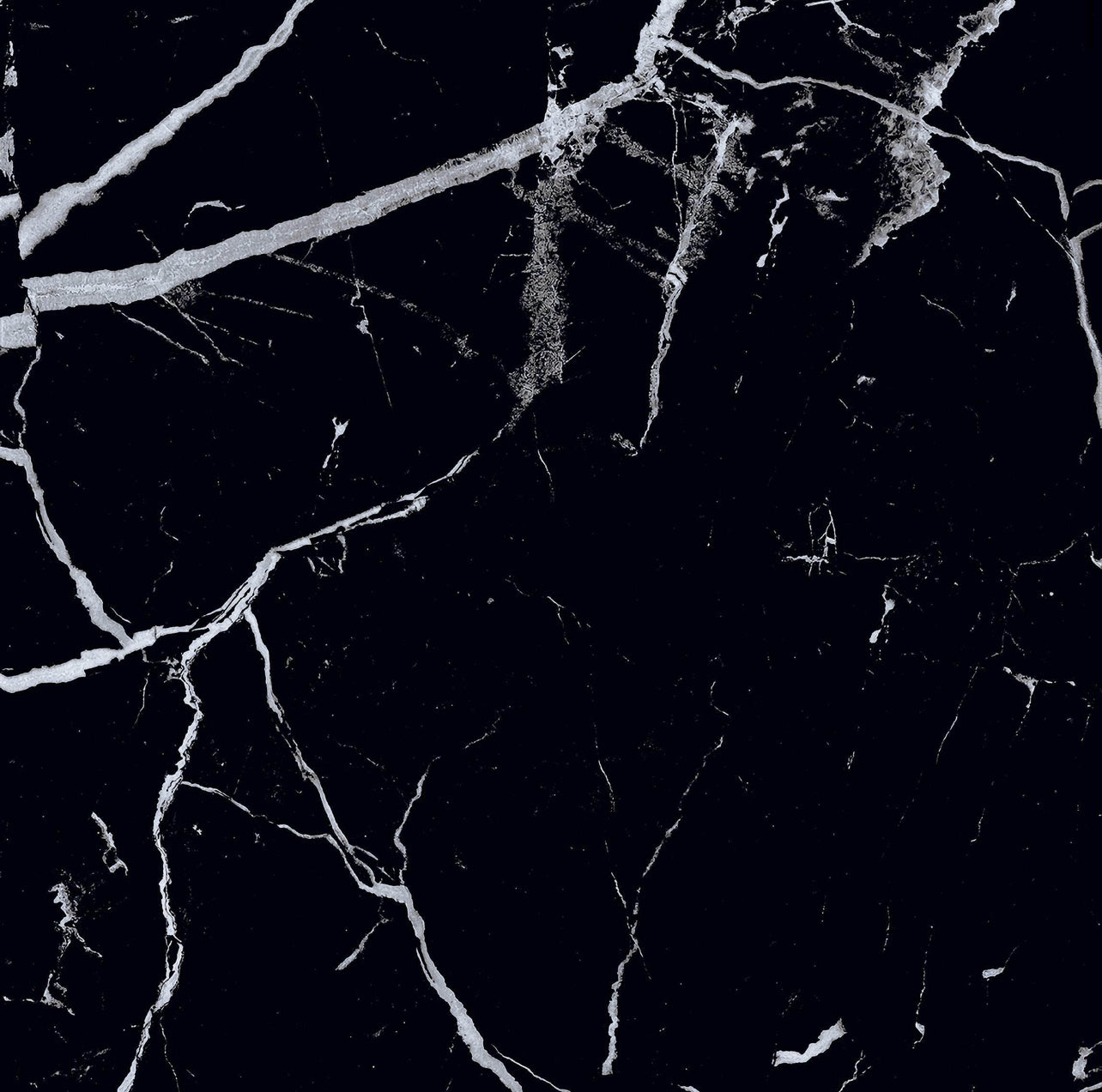 Nero Marquina Matt  Marble Effect 600x600mm Porcelain Tile - Luxury Tiles UK