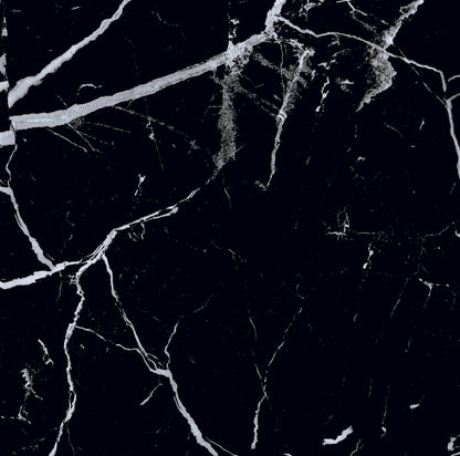 Nero Marquina Matt  Marble Effect 600x600mm Porcelain Tile