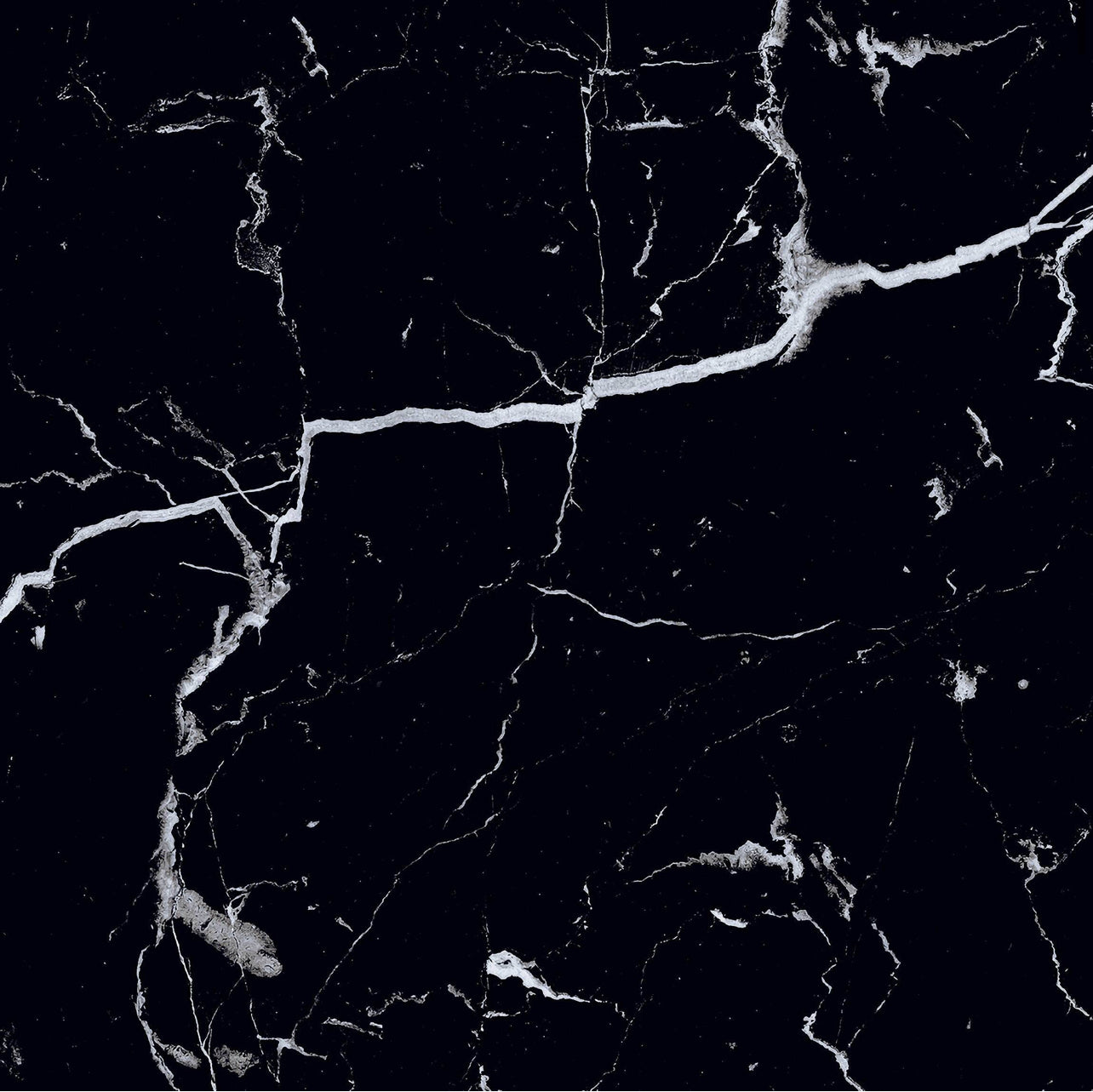 Nero Marquina Matt  Marble Effect 600x600mm Porcelain Tile - Luxury Tiles UK