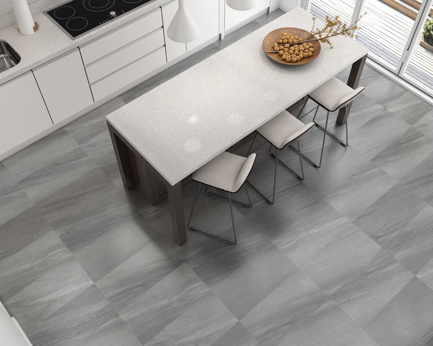 Juno Grey Stone Effect Floor and Wall Tile 300x600mm - Luxury Tiles UK