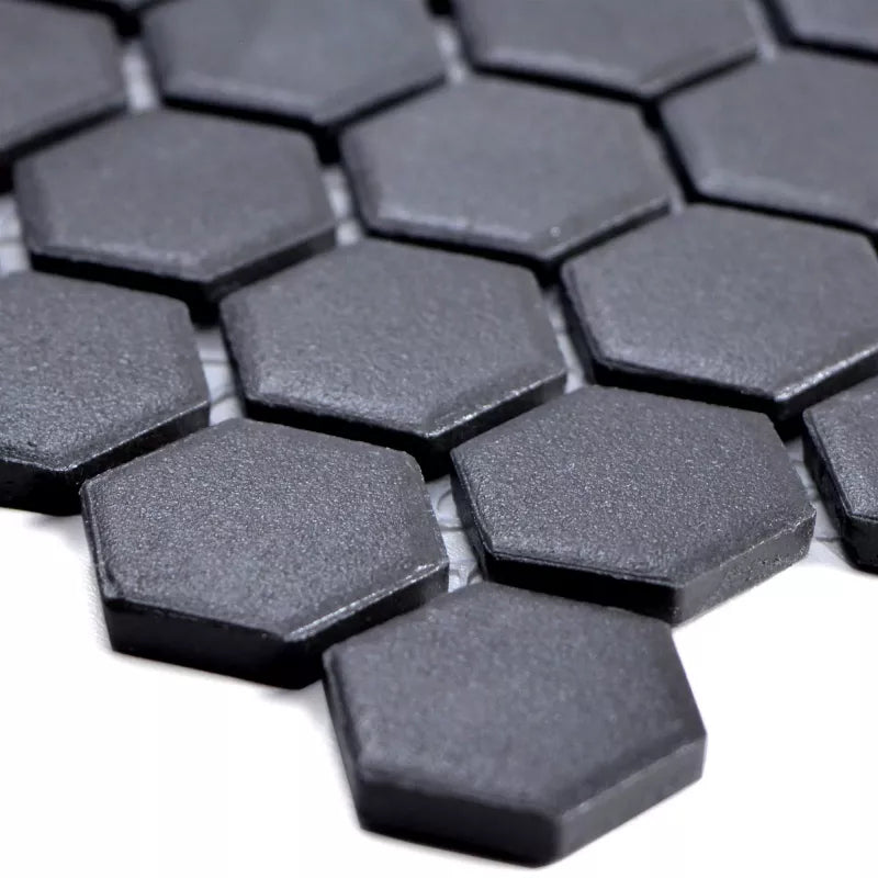 Black anti slip hexagon 