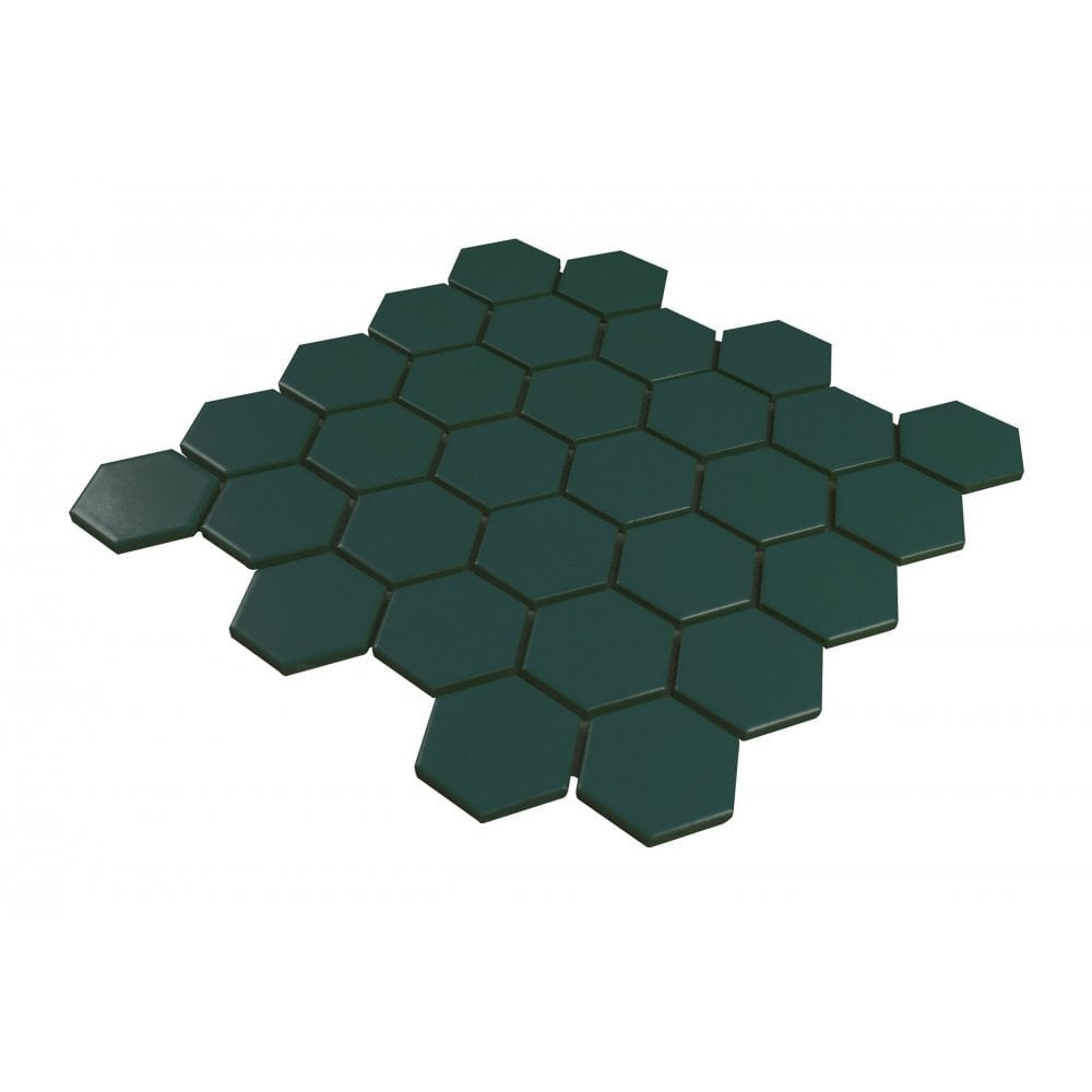 Hexagon Green Mosaic Tile 27.2x28.2cm - Luxury Tiles UK