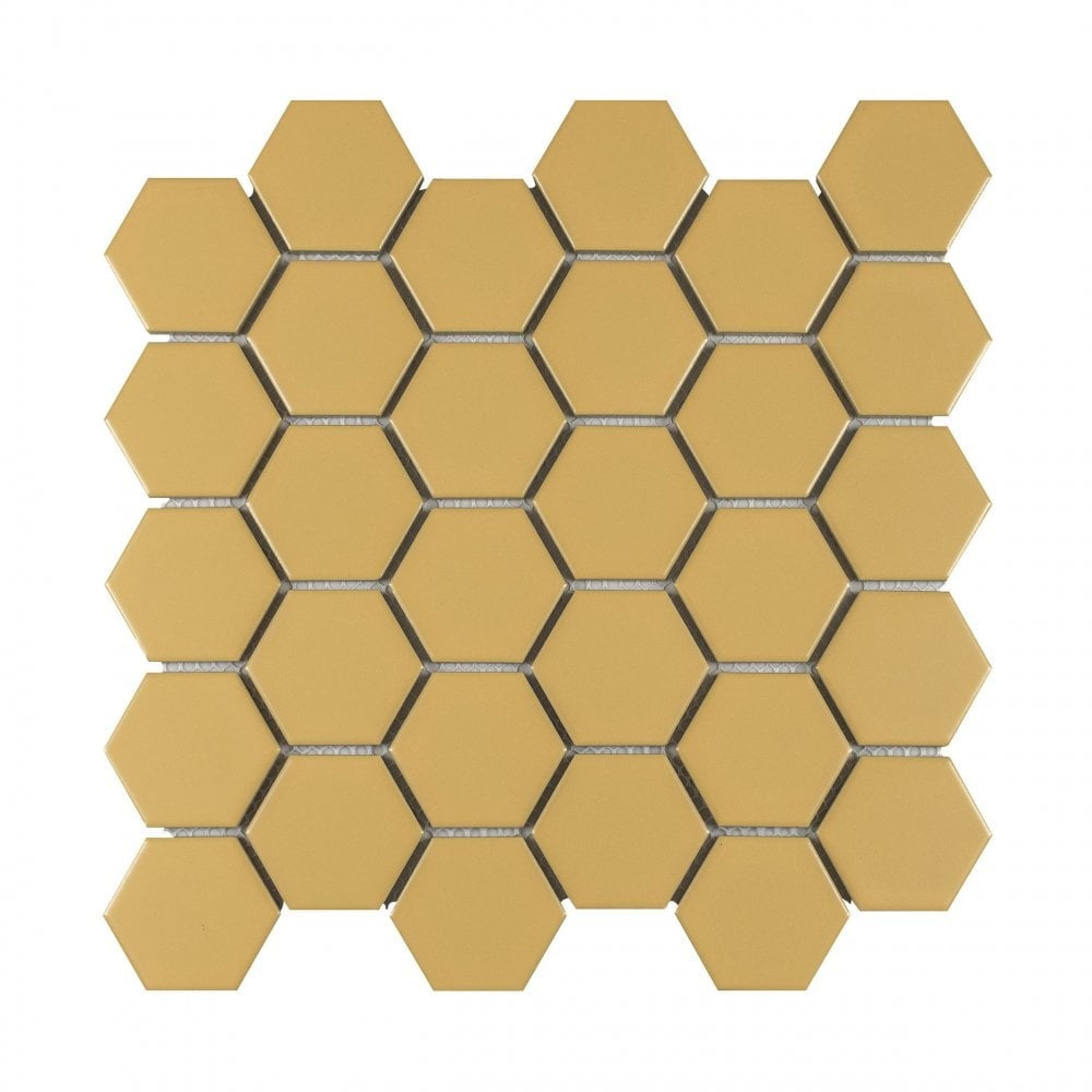 Hexagon Gold Honey Mosaic Tile 27.2x28.2cm - Luxury Tiles UK