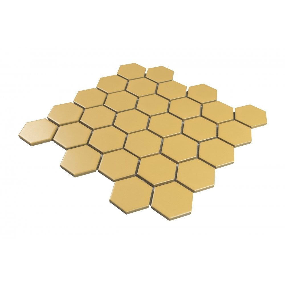 Hexagon Gold Honey Mosaic Tile 27.2x28.2cm - Luxury Tiles UK