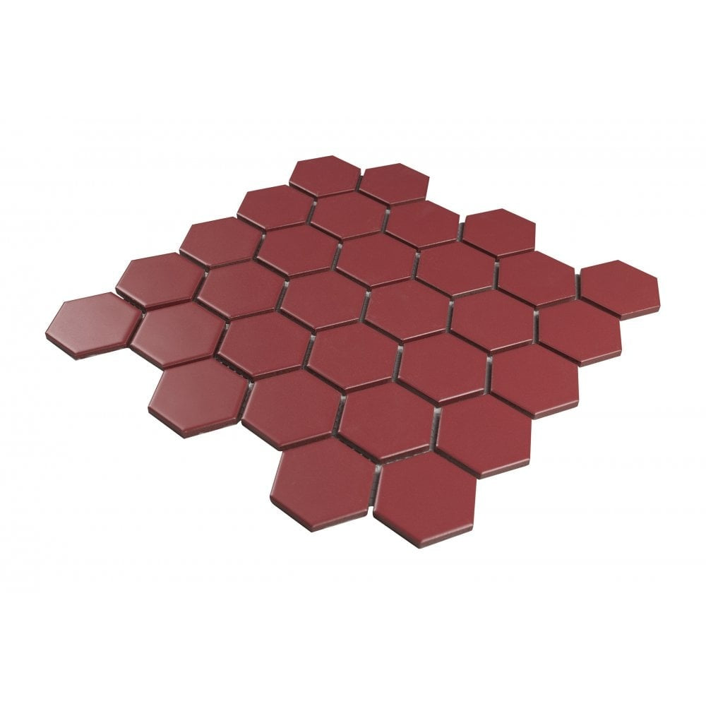 Hexagon Red Honey Mosaic Tile 27.2x28.2cm - Luxury Tiles UK