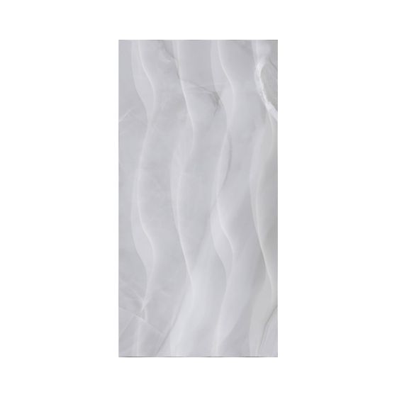 Lazurro Light Grey Gloss Wave Ceramic Feature Wall Tile – 600mm x 300mm - Luxury Tiles UK