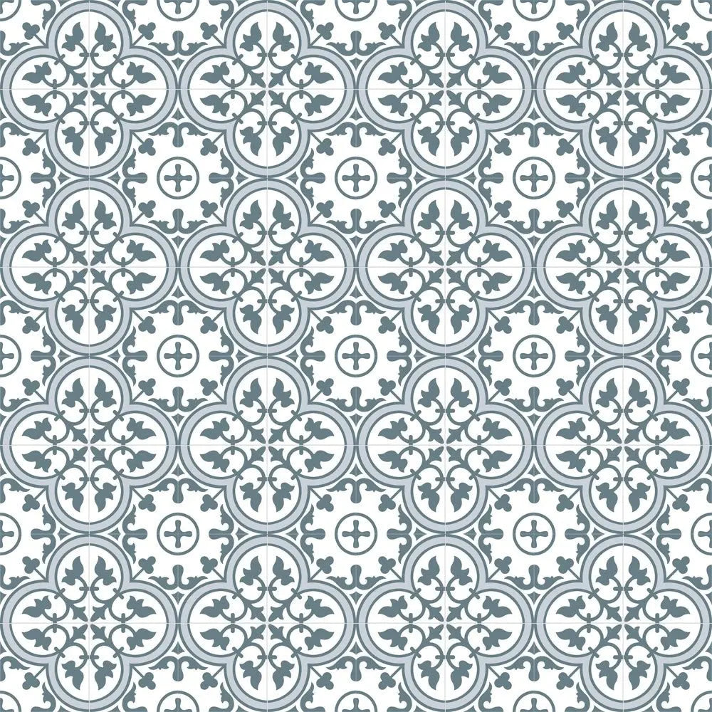 Cambridge Blue Traditional Pattern 450 x 450 Tile - Luxury Tiles UK