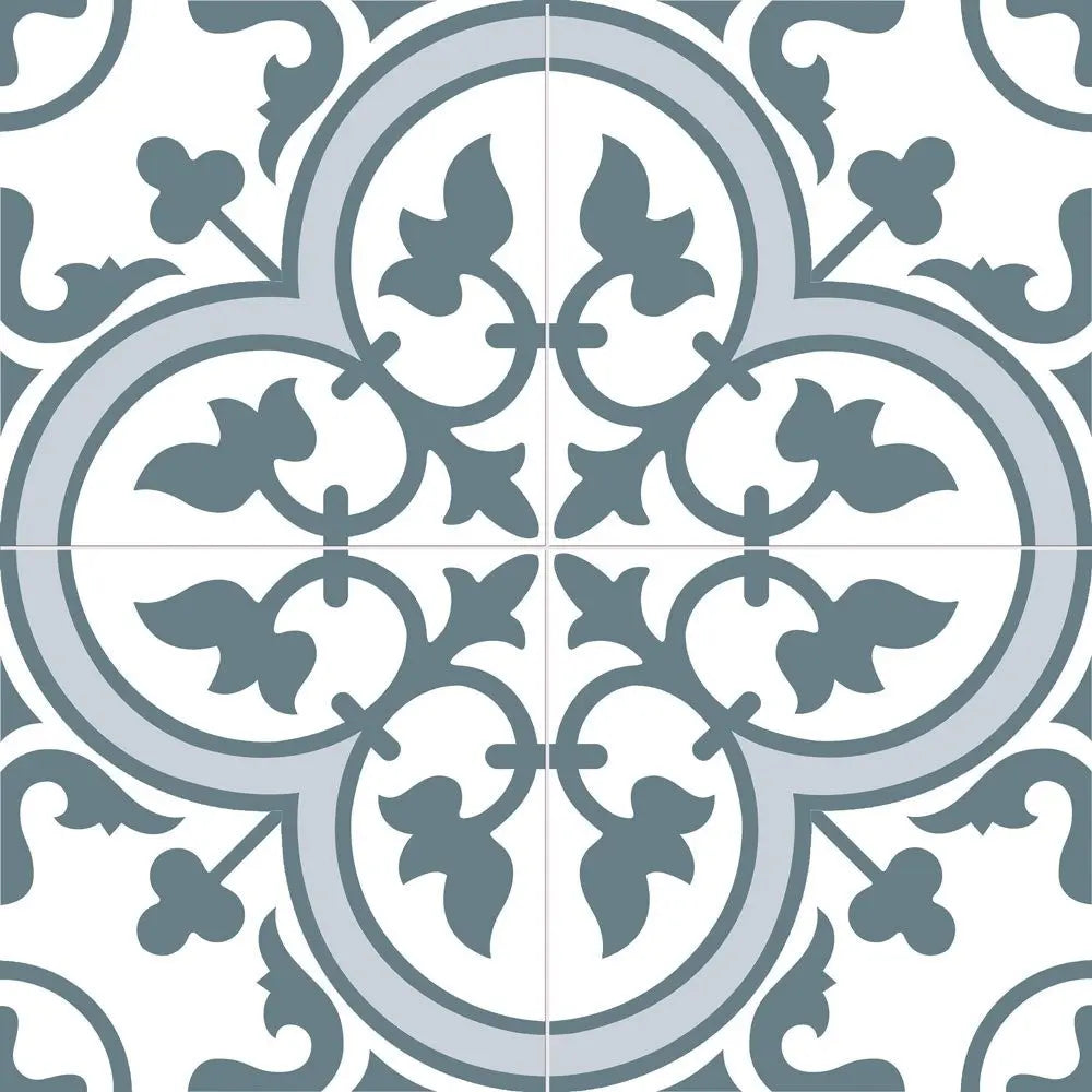 Cambridge Blue Traditional Pattern 450 x 450 Tile - Luxury Tiles UK