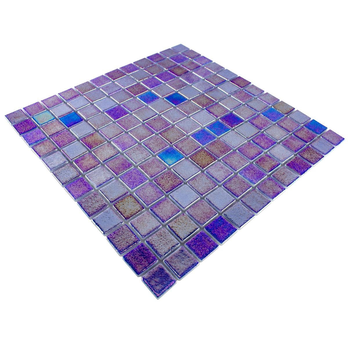 Glass Swimming Pool Mosaic | McNeal Lilac 316x316mm - Luxury Tiles UK