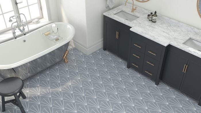 Lily Pad Grey Hexagon Floor and Wall Tile - Luxury Tiles UK