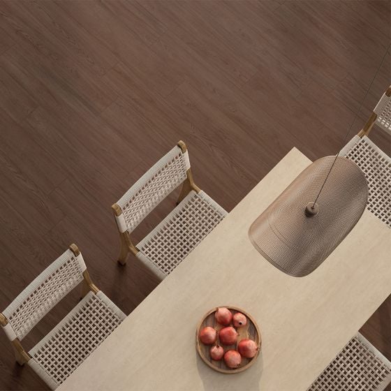Sweden Dark Oak Wood Effect Rectified Porcelain Floor Tile – 1200mm x 200mm - Luxury Tiles UK