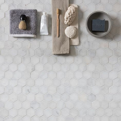 Long Island Marble Hexagon Mosaic Tile 30.5x26