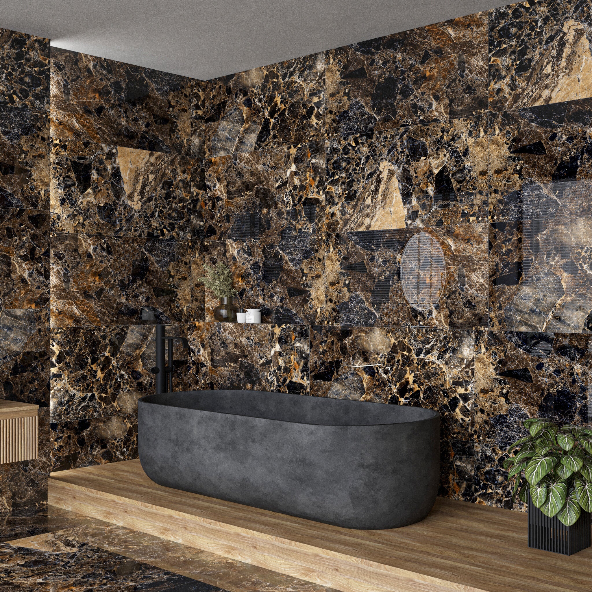 Fine Tile Loder Lucca | Gold Gloss Porcelain Tile