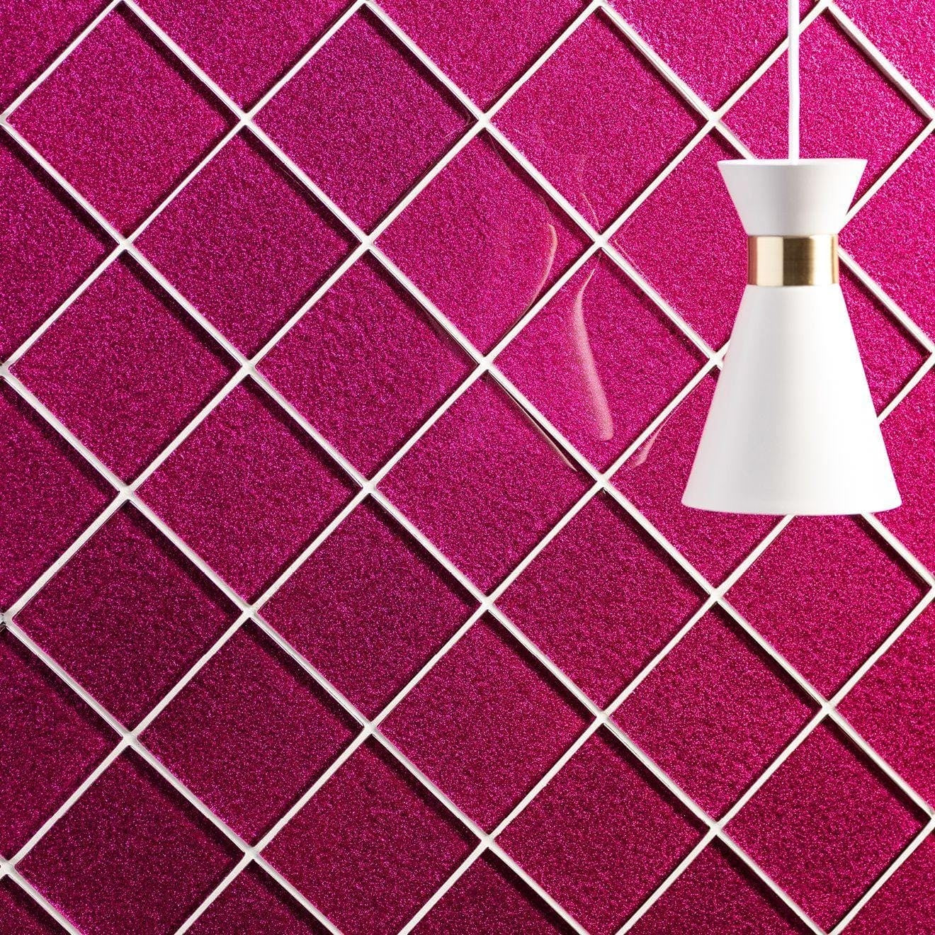 Elena Pink Glass Tile 100x100mm - Luxury Tiles UK