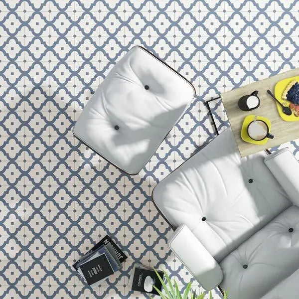 Kingsly Blu Pattern Porcelain Tile Luxury Tiles