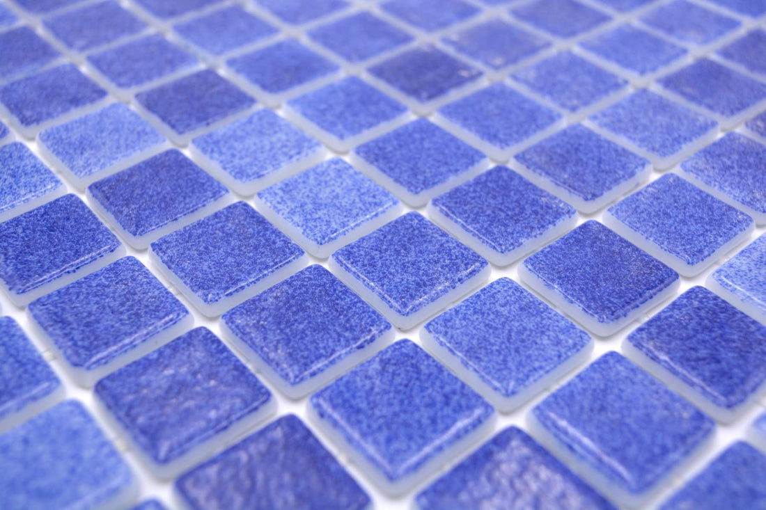 Mediterranean Swimming Pool Blue Mix Mosaic Glass Tile