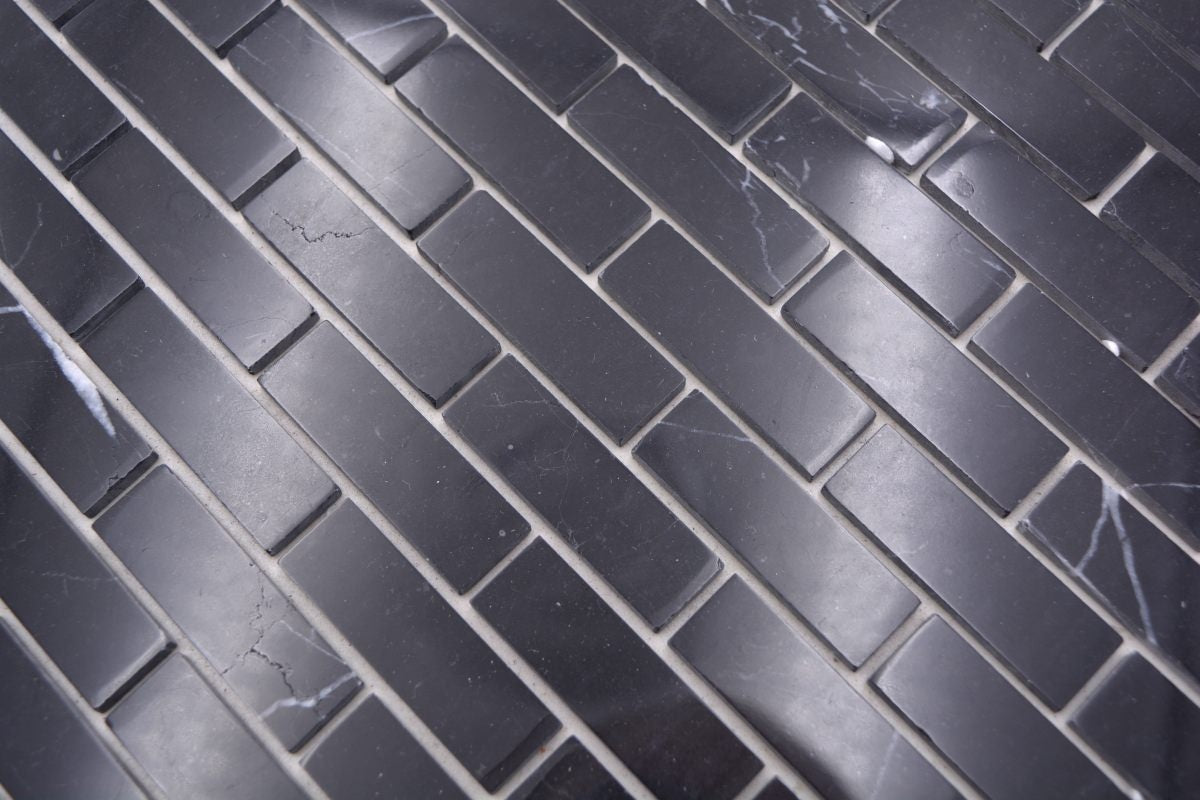 Nero Marquina Black  Marble Mosaic Tile - Self adhesive - Luxury Tiles UK