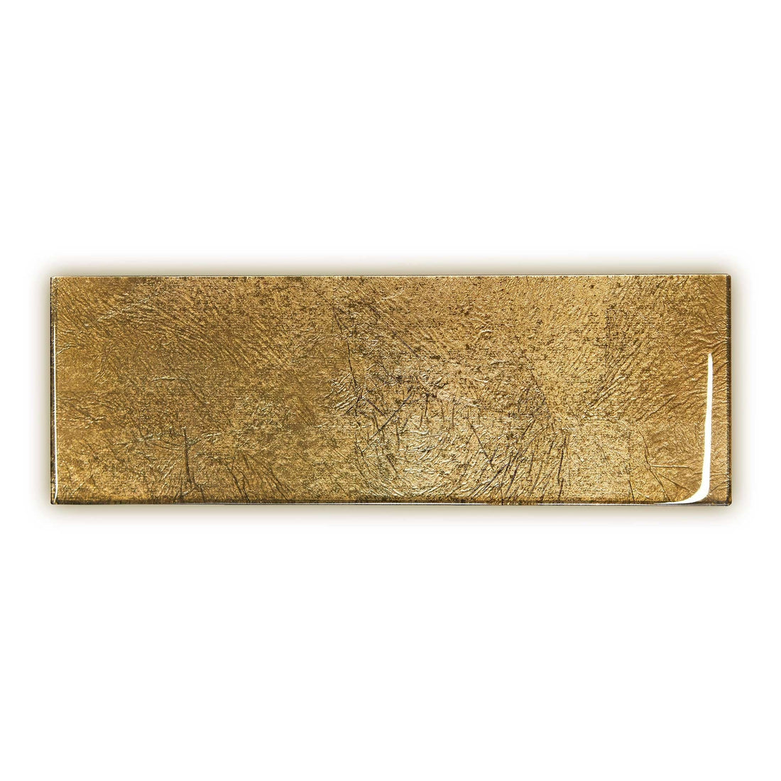 Royal Gold Glass Metro Tile 10x30cm - Luxury Tiles UK