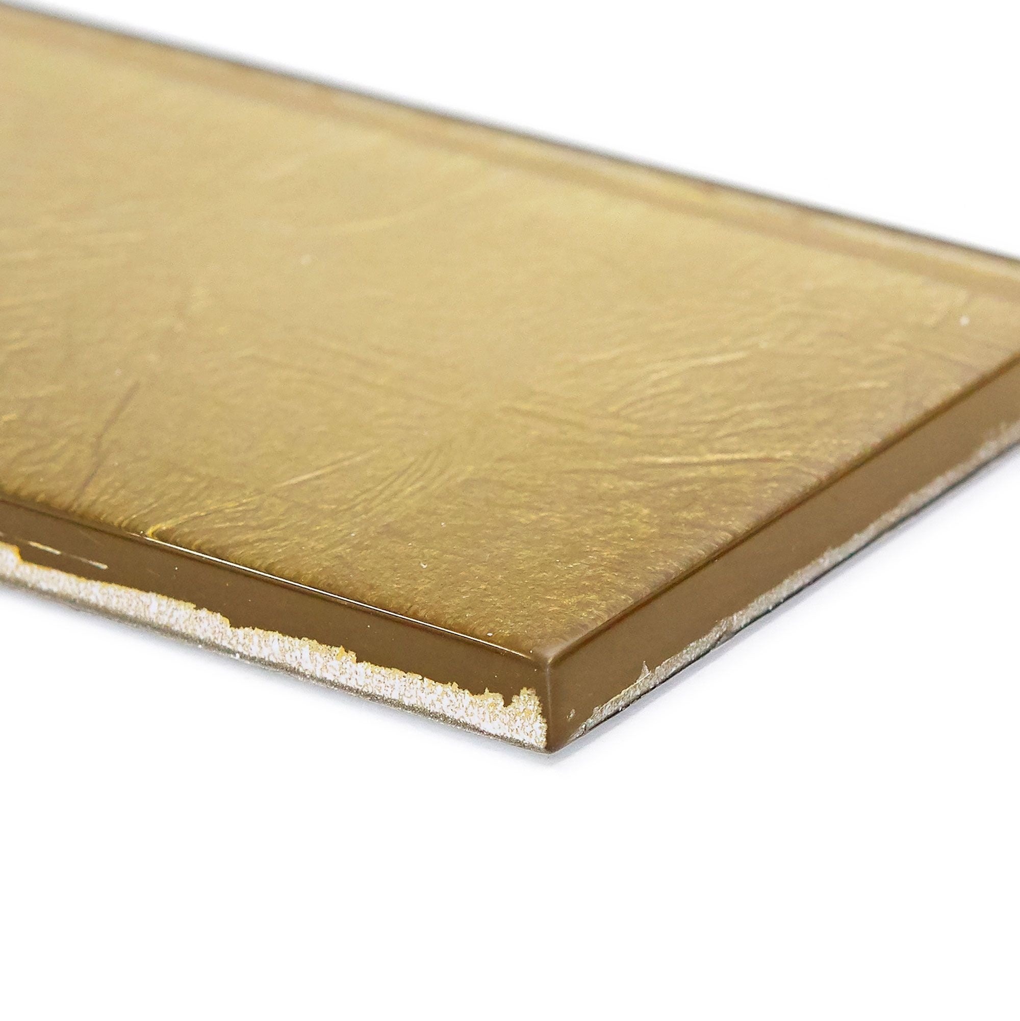 Royal Gold Glass Metro Tile 10x30cm - Luxury Tiles UK