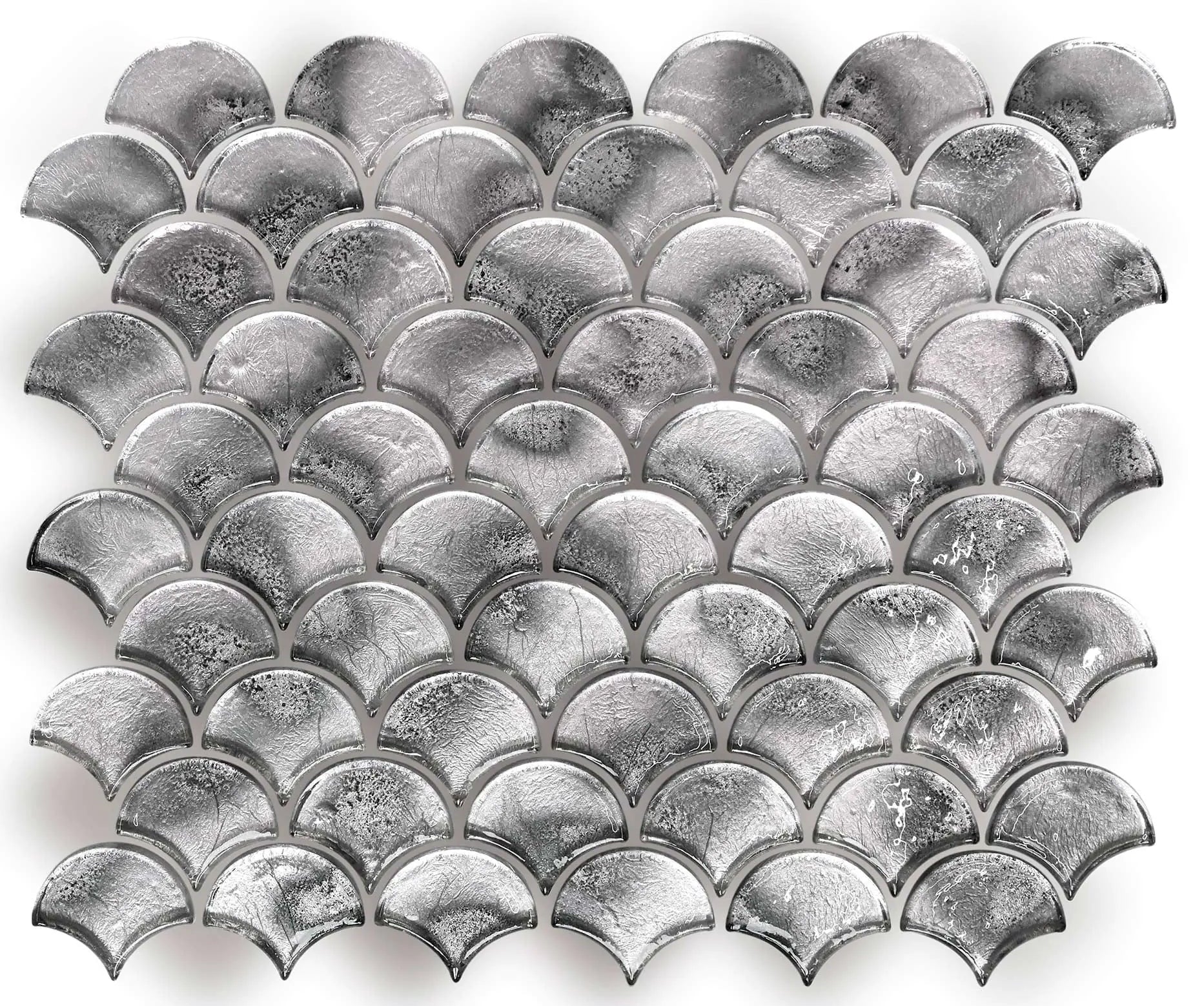 Scallop Silver Shell Mosaic Tile | Luxury Tiles UK