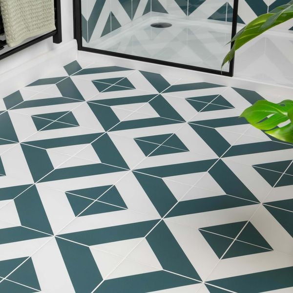 Vertex Green Feature Floor Tiles R10 - Luxury Tiles UK