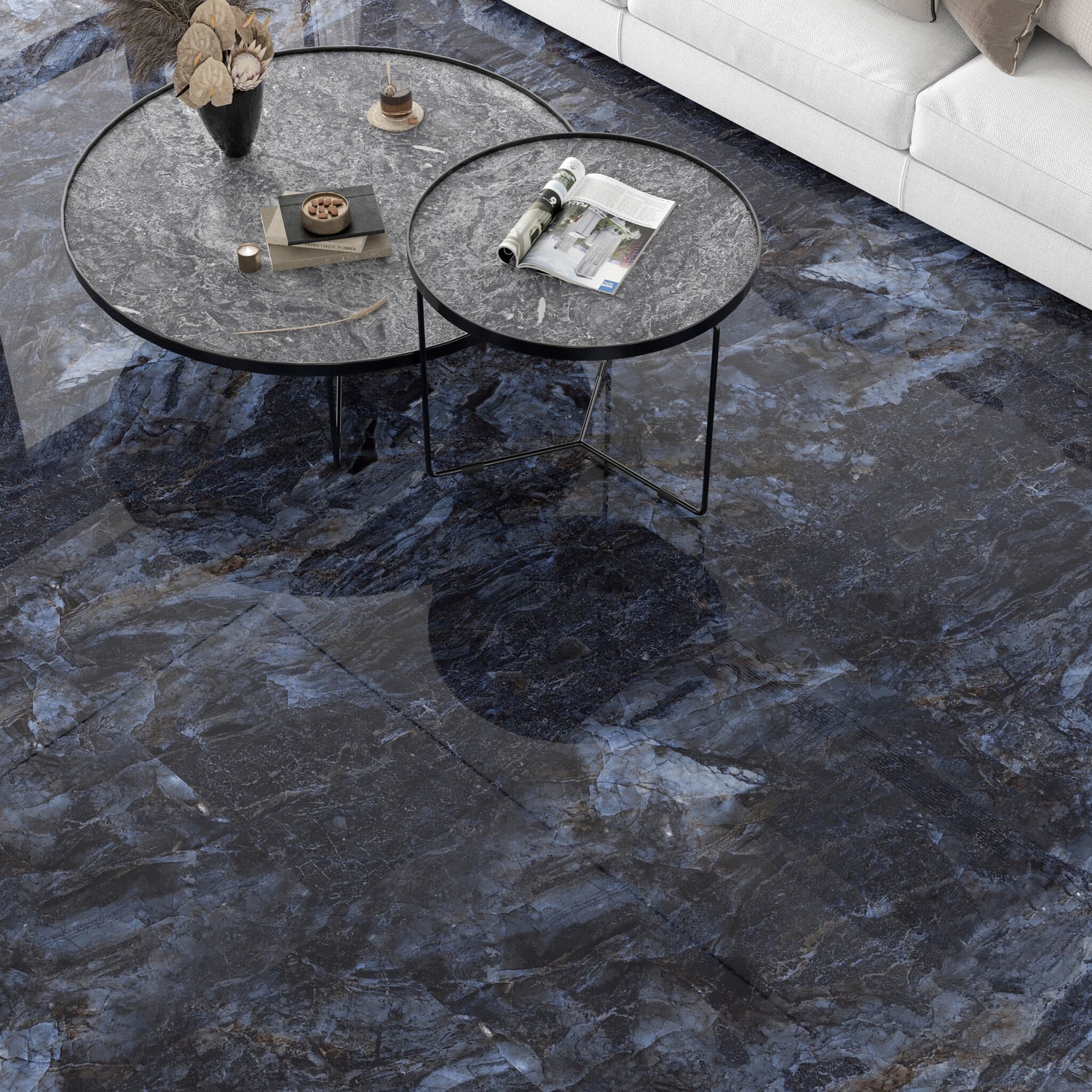 Venetian Blue Floor and wall Tile 60x60cm