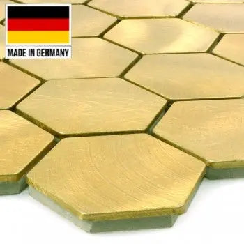 Mosaic and Aluminium Golden Honeycomb Tile 30cmx30cm Luxury Tiles UK