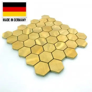 Mosaic and Aluminium Golden Honeycomb Tile 30cmx30cm Luxury Tiles UK