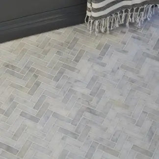 Long Island Marble Herringbone Mosaic Honed Ca&