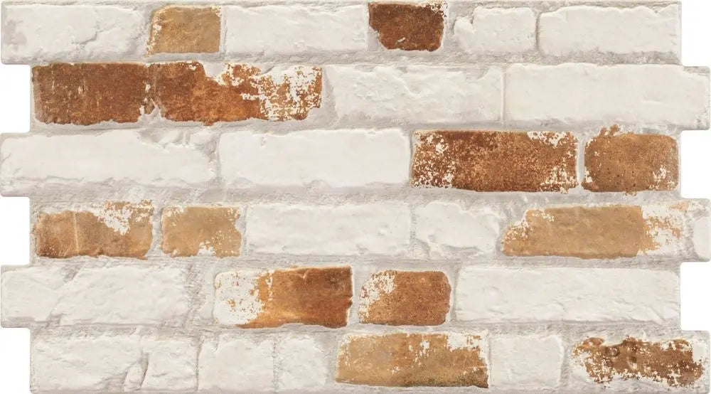 Victorian Rustic White and Red Brick Effect 316 x 560 mm Tile