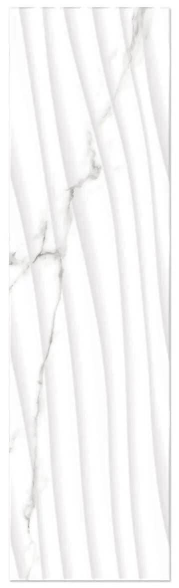 Giovanni Waved Gloss Marble Effect White Feature Wall Decor Tile - Luxury Tiles UK