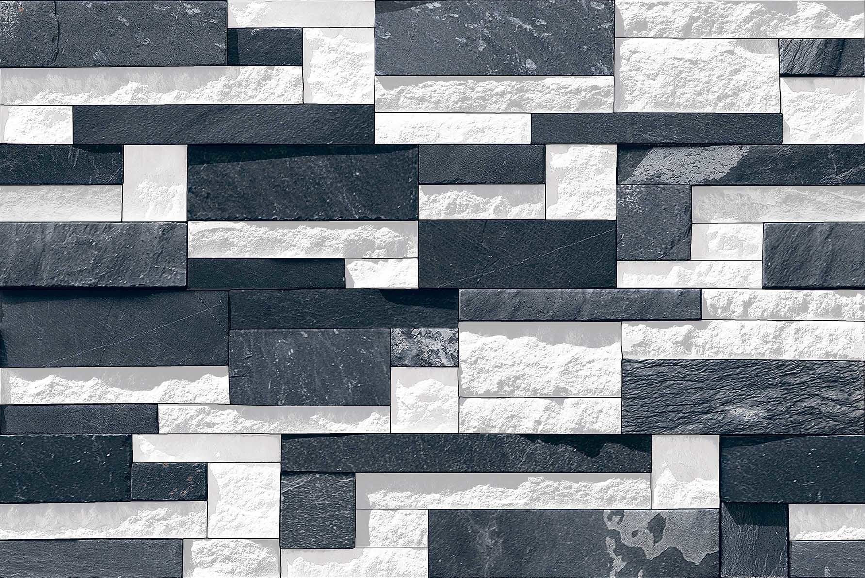 Palazzo Matt Rock Black & White Split Face Wall Tile 300x450mm - Luxury Tiles UK