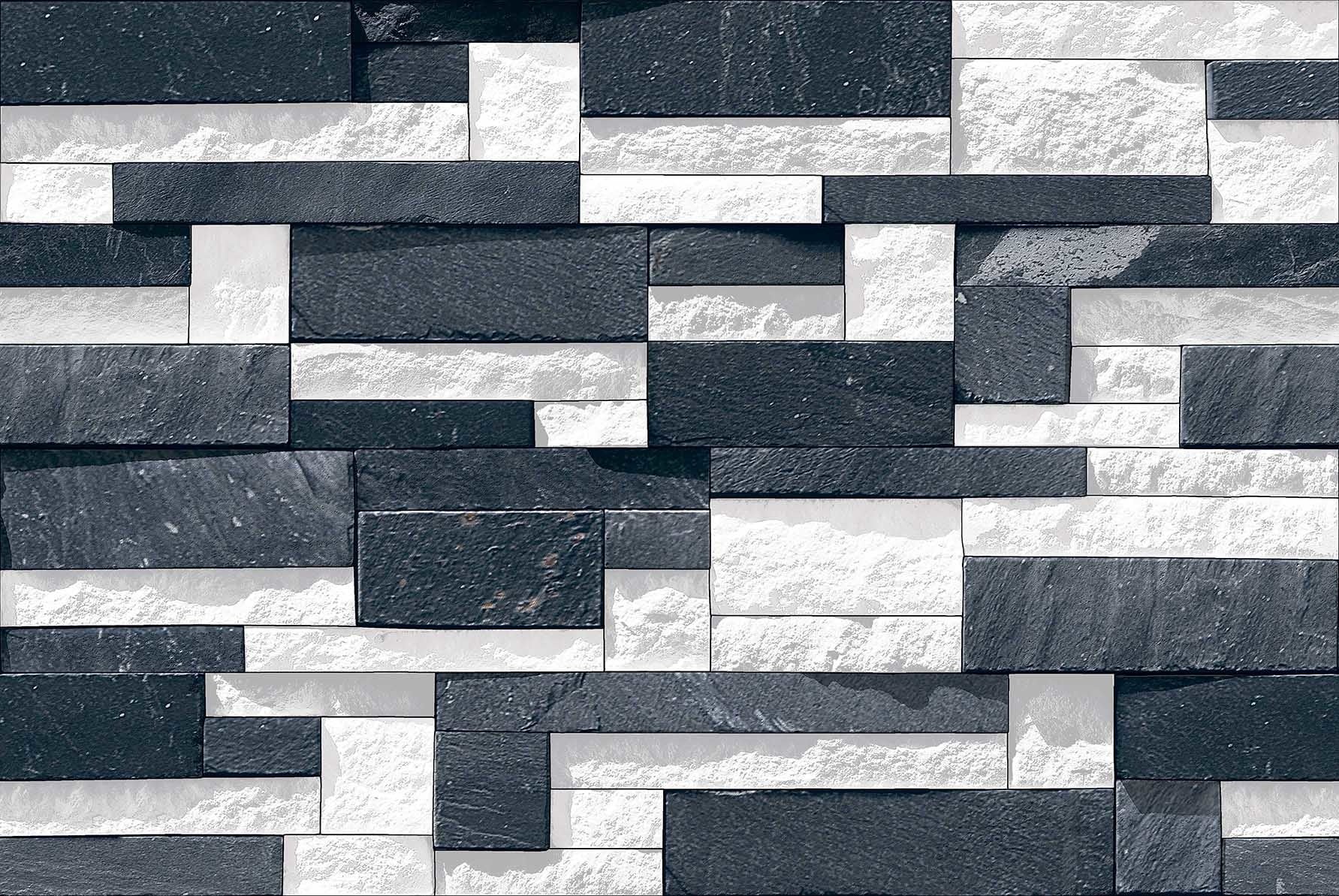 Palazzo Matt Rock Black & White Split Face Wall Tile 300x450mm - Luxury Tiles UK