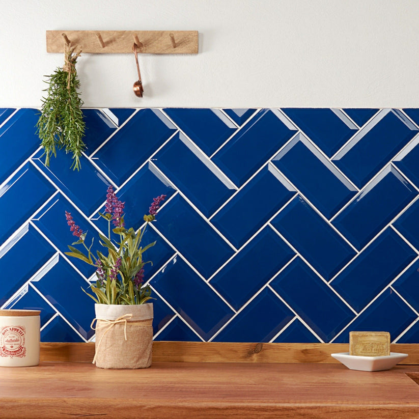 Mayfair Blue Metro Wall Tiles 20x10cm - Luxury Tiles UK