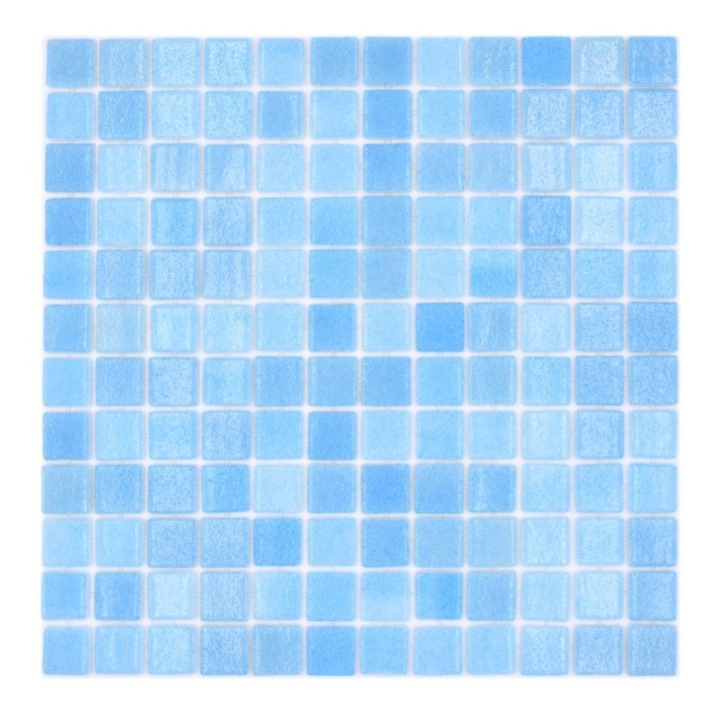 Mediterranean Swimming Pool Light Blue Mix Mosaic Glass Tile - Luxury Tiles UK