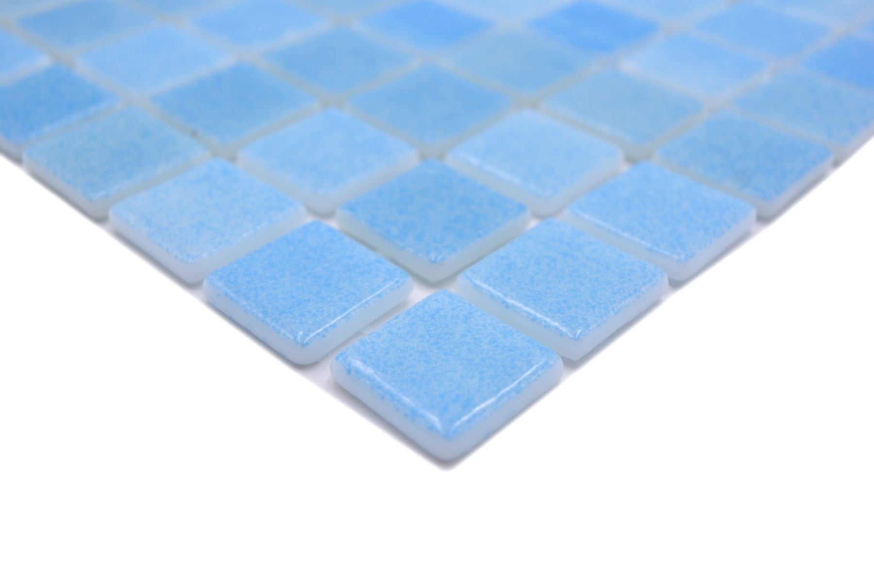 Mediterranean Swimming Pool Light Blue Mix Mosaic Glass Tile - Luxury Tiles UK