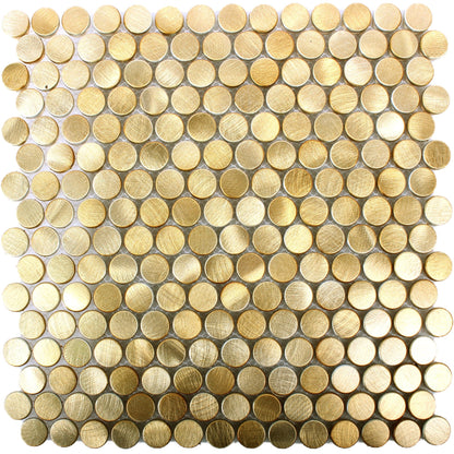 Mosaic Tiles Aluminium Metal Phantom Button Gold