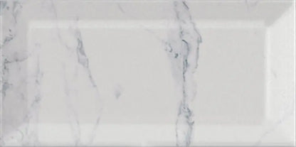 Carrara Marble effect Bevelled Metro 100 x200mmTile