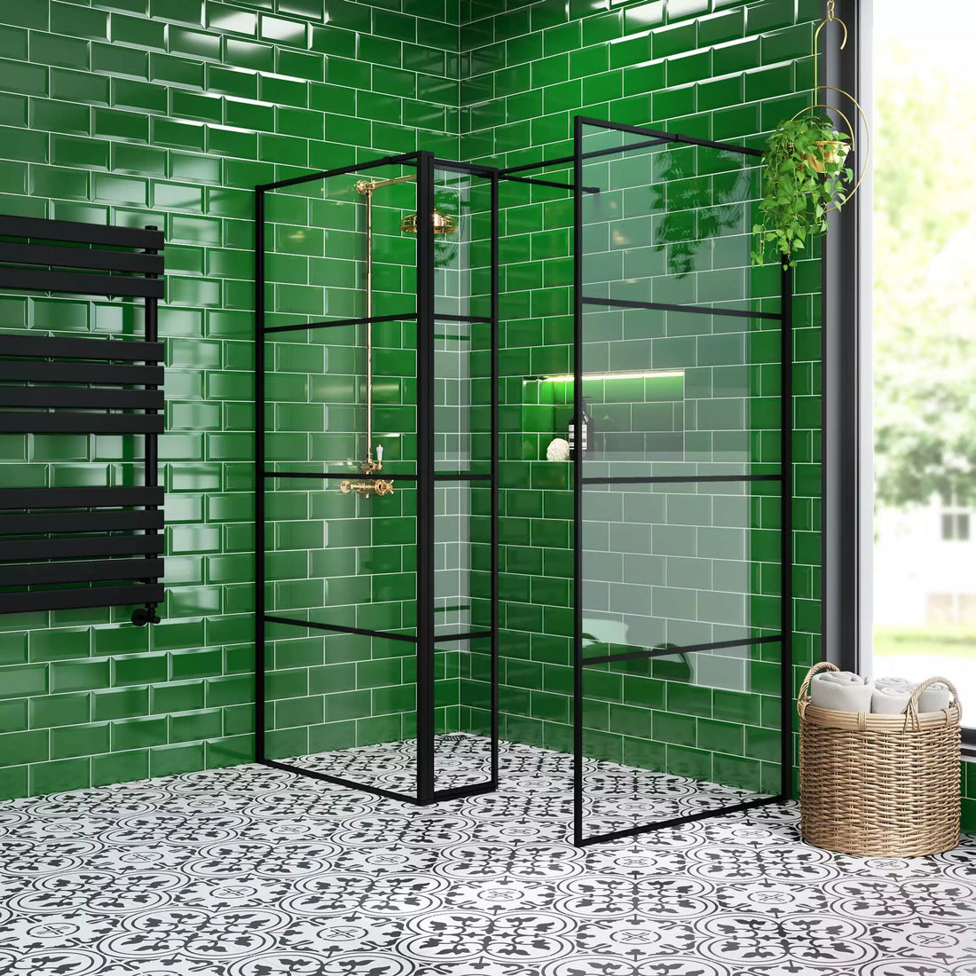 gloss metro green wall tiles