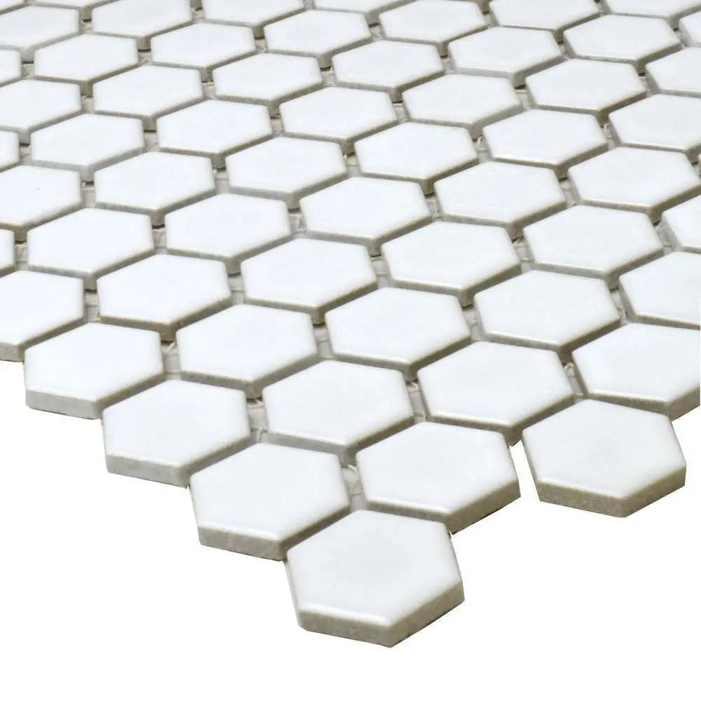 Microhex White Matt Mosaic Floor &amp; Wall tile Luxury Tiles