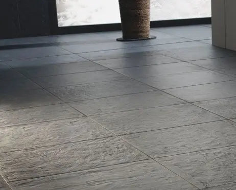 Athens Black Riven Slate Effect Floor and Wall Tile 600x300mm Luxury Tiles