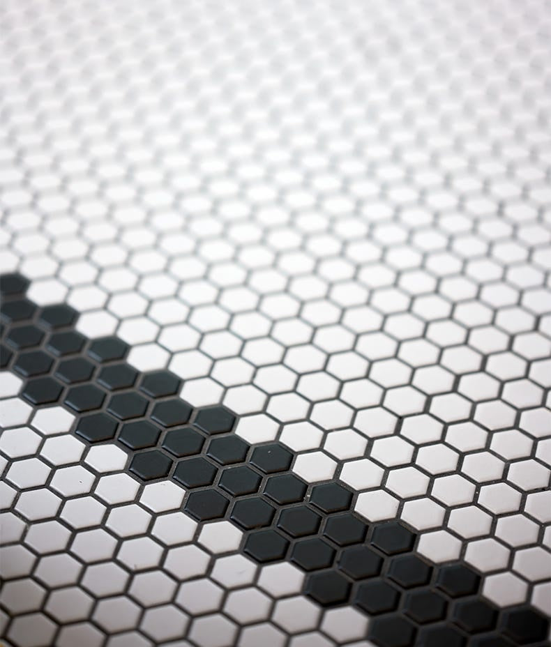 Mono Hex Porcelain Mosaic Blanc - Luxury Tiles UK