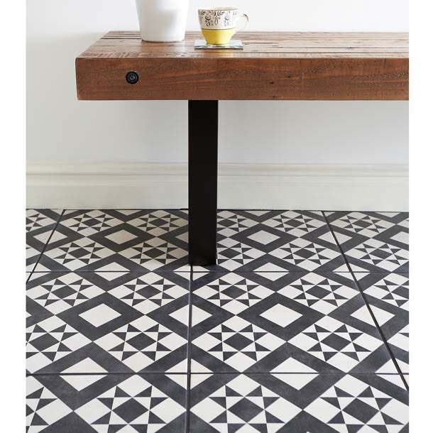 Retro Black feature floor tile BCT53606 - Luxury Tiles UK