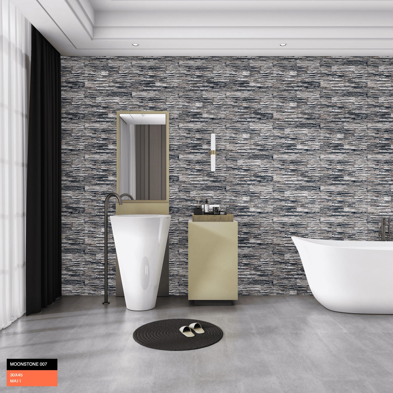 Moon Stone Split Face Wall Tile 300x450mm - Luxury Tiles UK