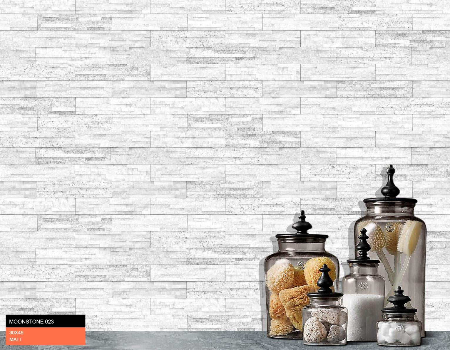 White Moon Stone Wave Split Face Wall Tile 300x450 mm - Luxury Tiles UK