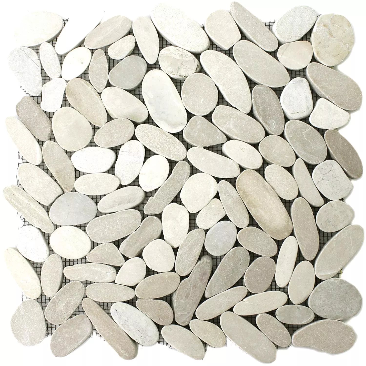 mosaic tile white pebble 