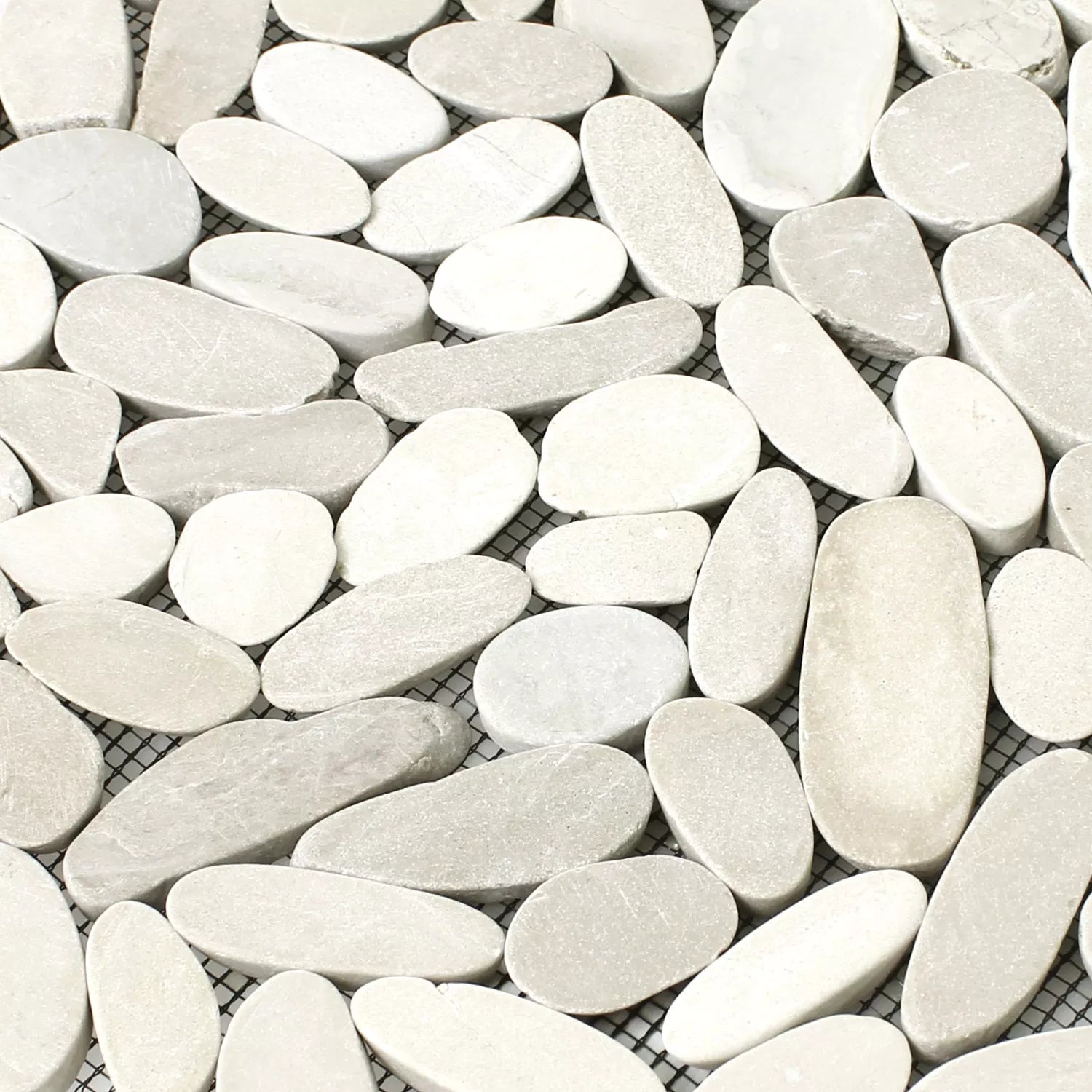 mosaic tile white pebble 
